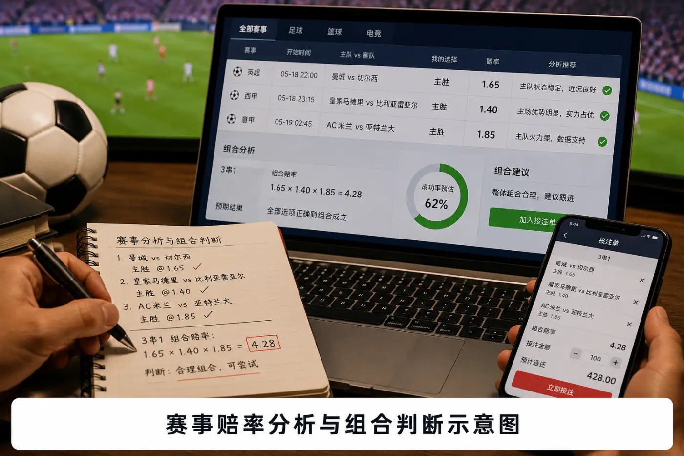 赛事赔率分析与组合判断示意图