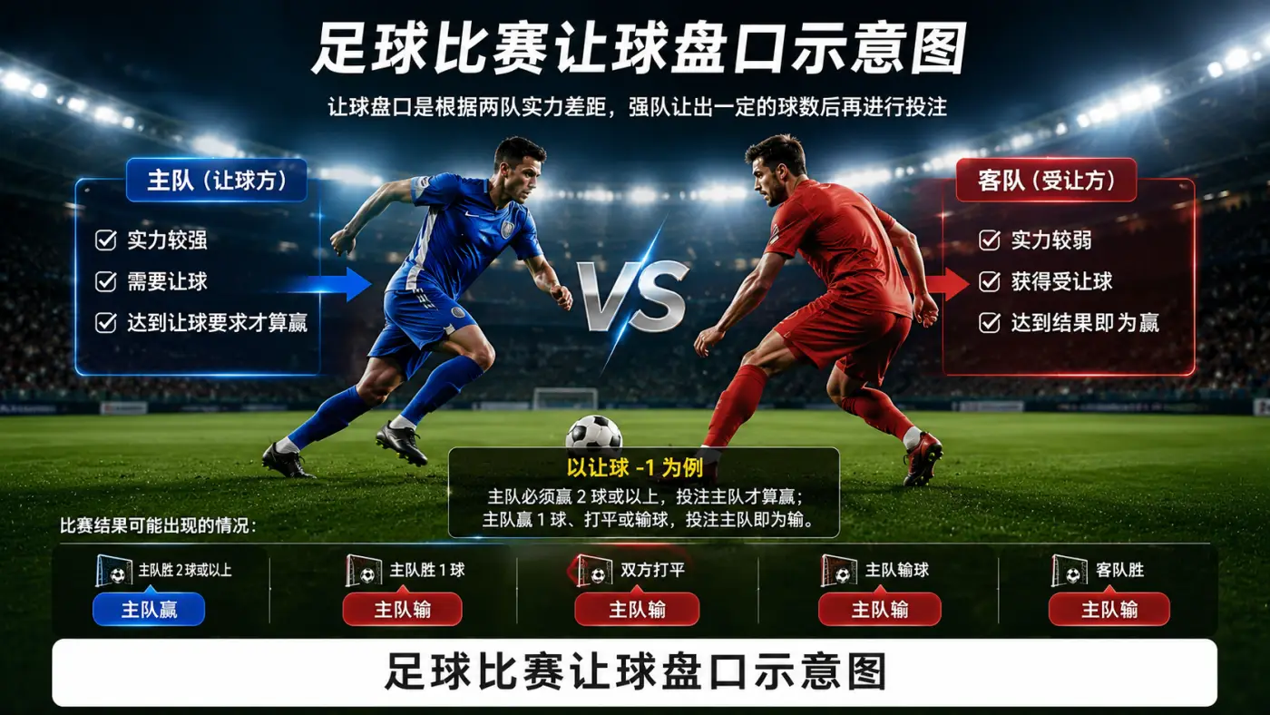足球比赛让球盘口示意图